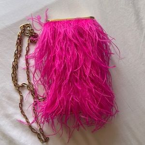 Pink furry bag